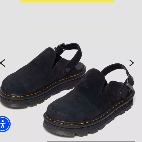 Dr. Martens Black Suede Slingback Platform Mules - Picture 4 of 5